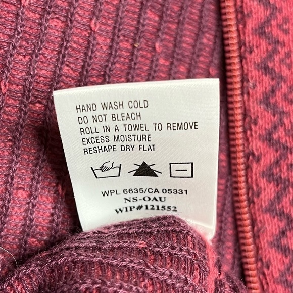 Woolrich‎ Women’s Full Zip Long Sleeve Dotted Pattern Sweater in Pink Size Small - Picture 10 of 10